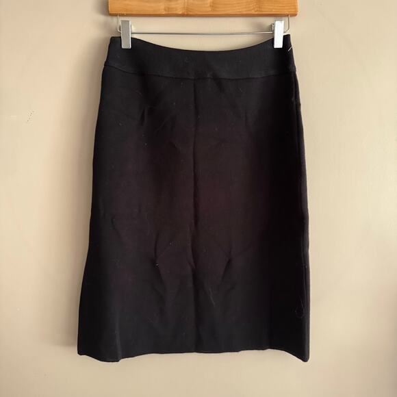 Saint James Black Wool Knit Button Front Pencil Skirt 40 8 New - Picture 7 of 8